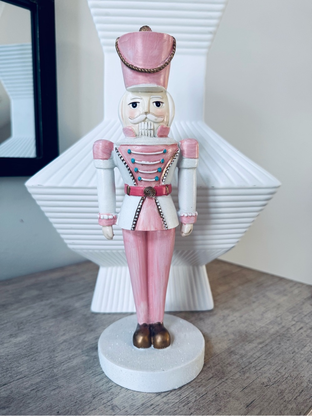 Pink Nutcracker Figurine 💕 Home holiday Sugar plum Christmas decor 10”